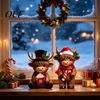Cute Animal Desktop Decorations 2Pcs Christmas Highland Cow Figurines, Resin Santa Reindeer Cow, with Hat, Holiday Atmosphere Table Topper Hot Cocoa,