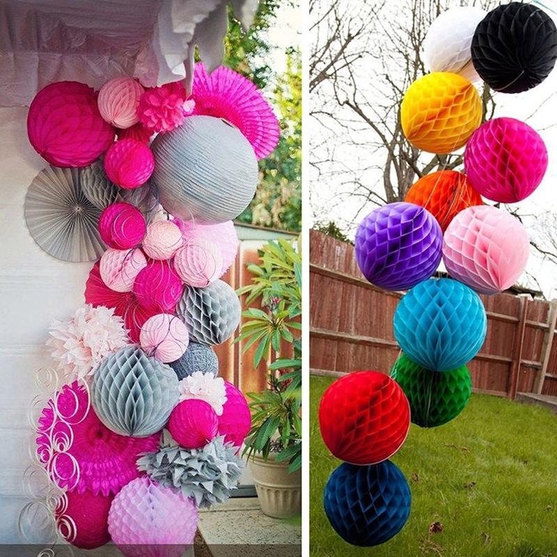 1 Paper Lantern Honeycomb Balls Tissue Pom Pom Party Wedding Hanging Decor