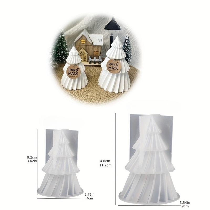 2pcs DIY Resin Molds for Christmas Tree Ornaments - Silicone Candle,and Resin Crafting Molds, Perfect for Holiday Decorations