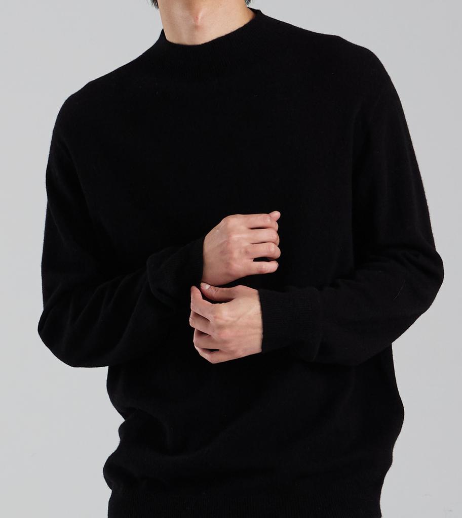 Beoteunseoul Wool Blend Mock Neck Knit (Black)