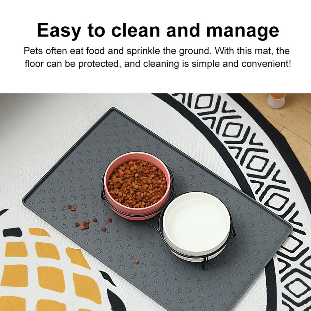 Mata pod miski dla zwierząt, bez BPA, silikonowa mata do karmienia zwierząt, wodoodporne akcesoria dla zwierząt zapobiegające rozlewaniu jedzenia i wody