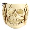 Realistic Halloween Ornaments Skull Candle Holder Decor, Resin Gothic Table Ornament, Spooky Shelf Reusable Decor for Party Home, Trick or Treat