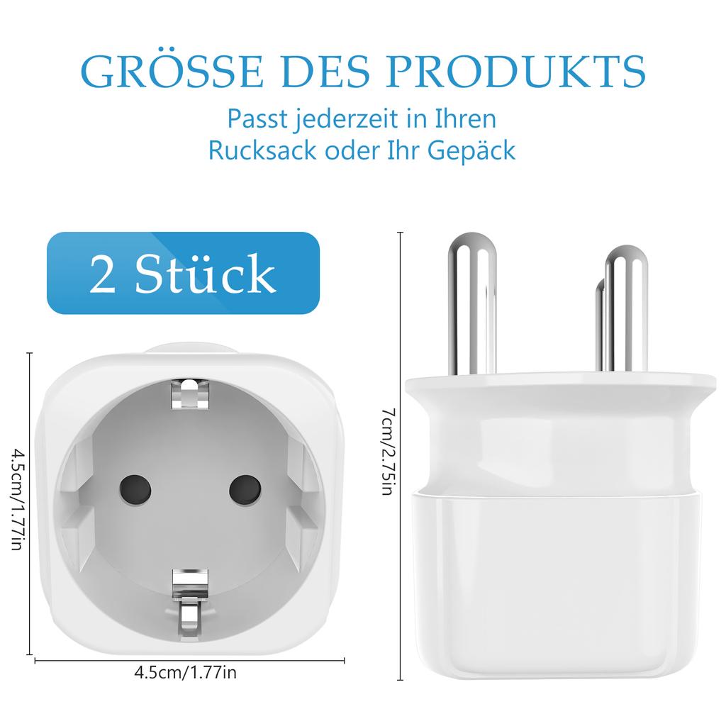 Xiaomi 2PCS South Africa Travel Adapter, EU To SA South Africa Plugs Adapter Type M Big Round Power Converter Lesotho Ghana Travel Plug