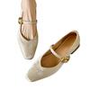 ins national style new Chinese style! French single shoes women's square head low heel ballet shoes retro one-word buckle Mary Jane shoes