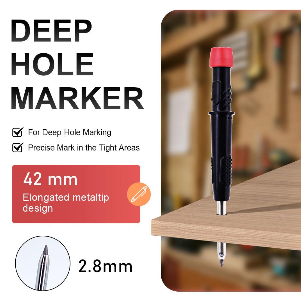 5Pcs Solid Carpenter Pencils, Refill Deep Hole Marking And Drawing With 2.8mm Reliable And Durable Lead For Carpenters Engineer