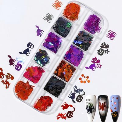 Pumpkin Manicure Decoration DIY Nail Materials Skeleton Halloween Nail Art Sequins Paillettes Nail Jewelry Glitter Flakes