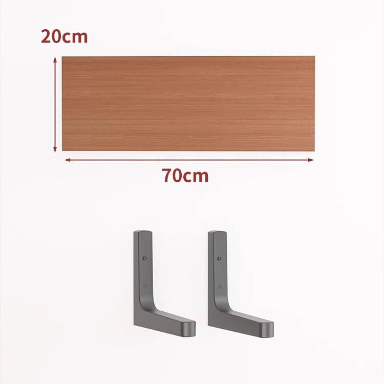 Paint-Free Floating Wall Shelf: Wooden Wall-Mounted Bookshelf and Storage Plank