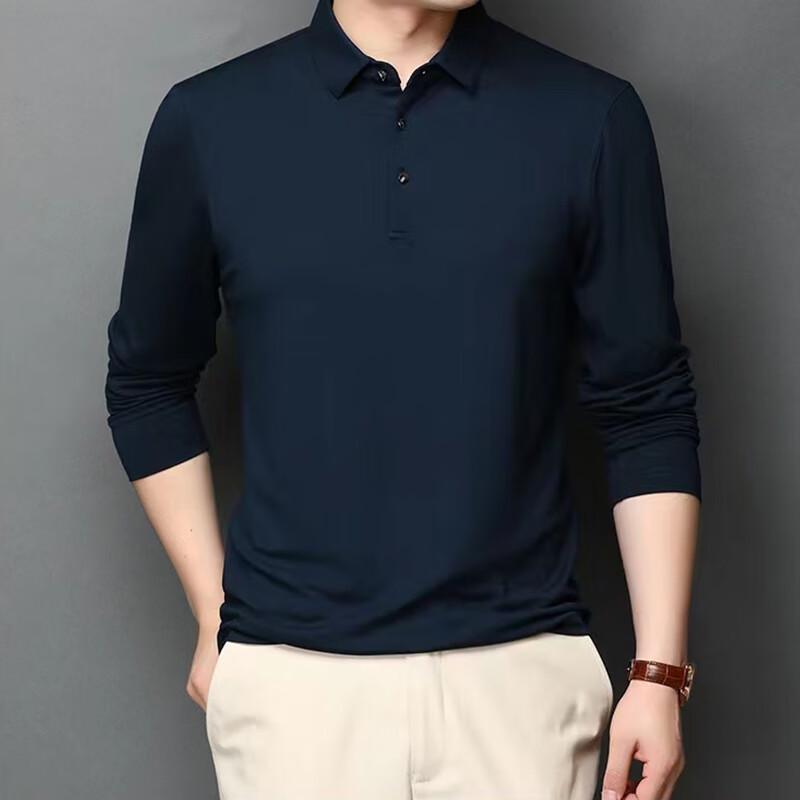 Raphenny Men s Modal Blend Long-Sleeve Polo Shirt RM101Z003 M