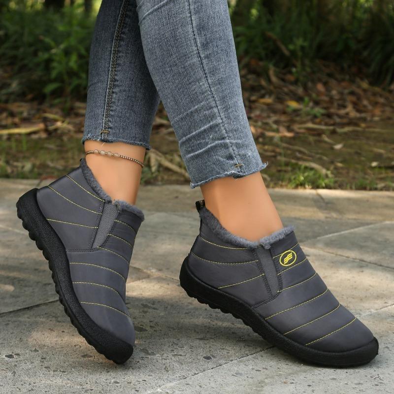 Women’s Large-Size Fleece-Lined Cotton Snow Boots, Warm Thickened Casual Shoes