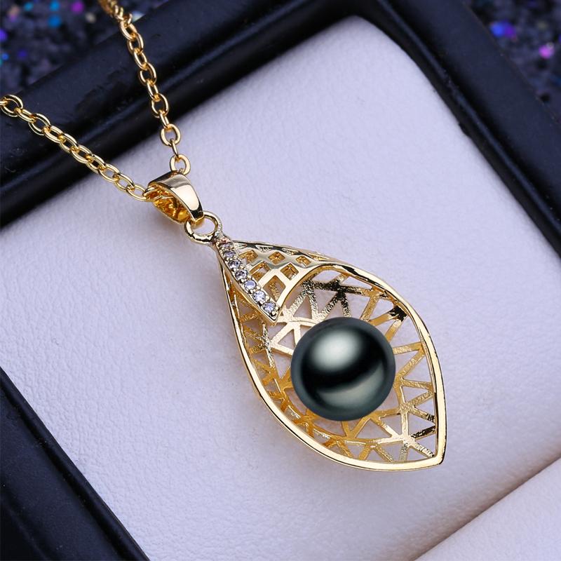 LSOOYH Natural Freshwater Pearl Jewelry CZ Necklaces For Women Bohemian Flower Pendant Wedding Gift