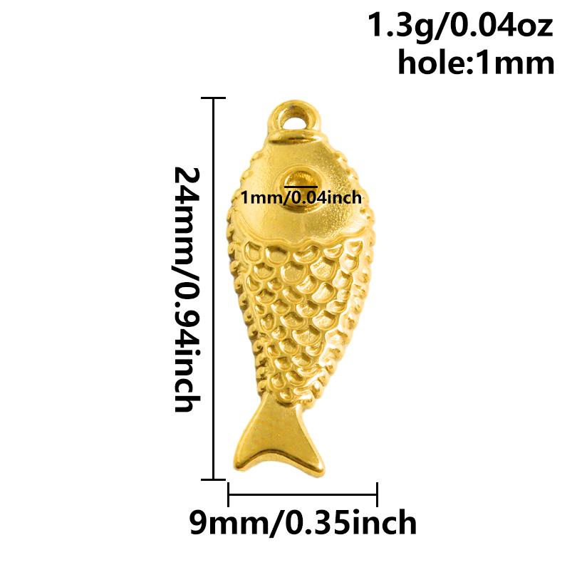 6pcs Real Gold Plated Marine Organism Shell Lobster Coral Stainless Steel Charms For Jewelry Making Supplies DIY Animal Pendant