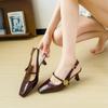 French Bag Head Sandals Women's 2025 New Summer Mary Jane Single Shoes Square Head Thick Heel Empty with High Heels