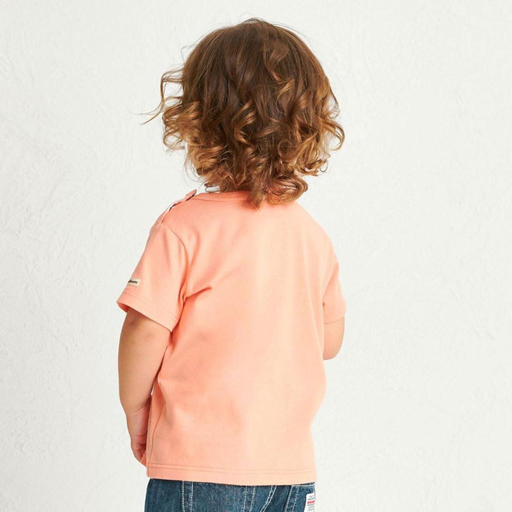 Miki House Hot Biscuits Short Sleeve Boys and T-Shirt, Girls, Baby, Kids, Orange, 90cm, 70-5210-683