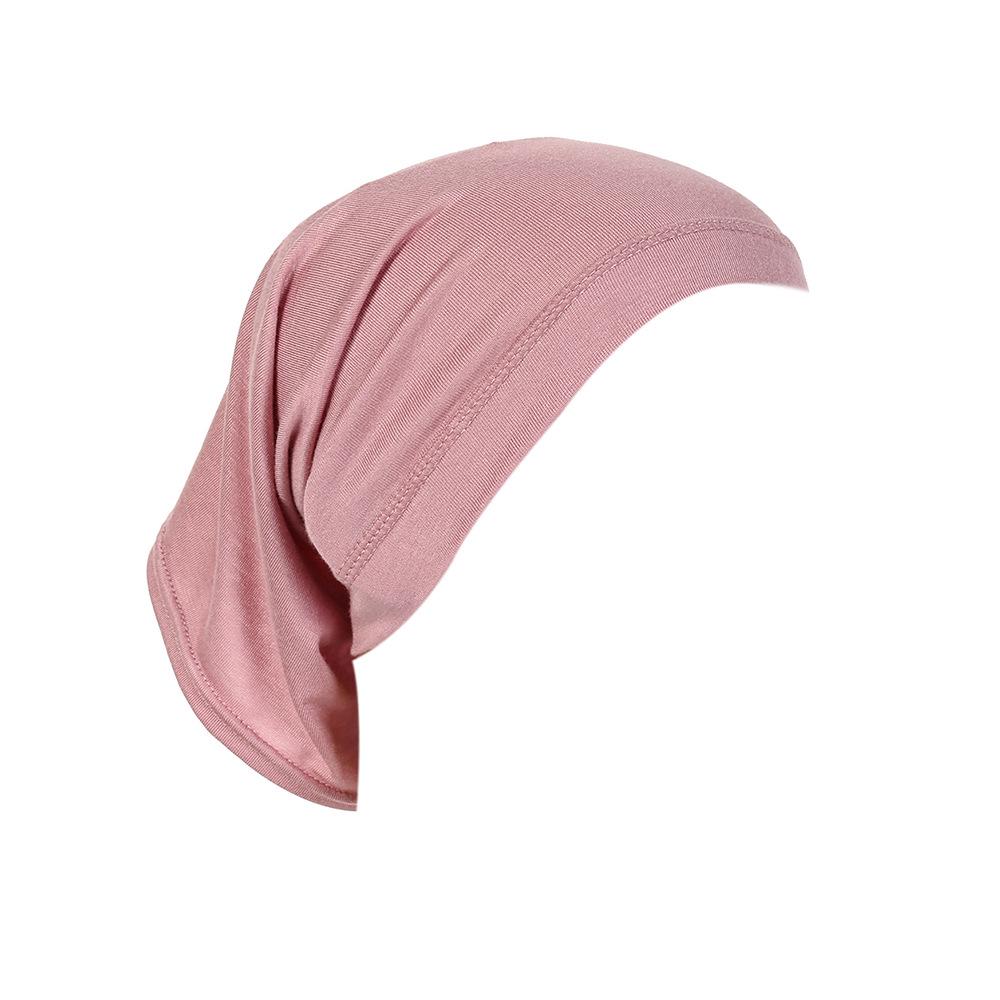 Mercerized Cotton Base Cap with High Elastic Solid Color Indian Long Scarf and Tube Cap MSL09