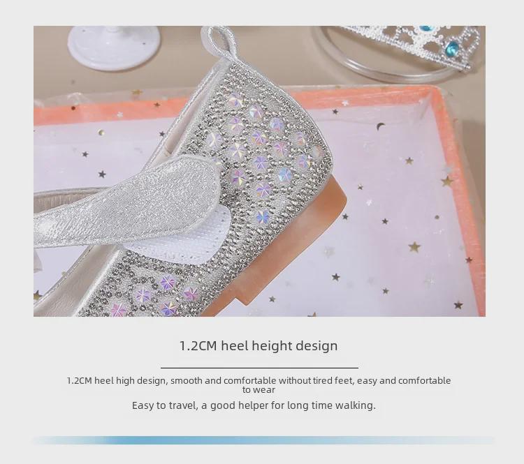 2025 Spring & Autumn Rhinestone Princess Shoes: Soft Sole Baby Bow Leather