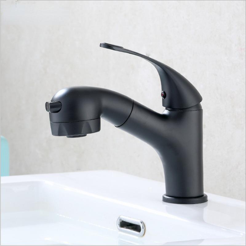 Çekilebilir Banyo Lavabo Musluğu Tek Kol Sıcak ve Soğuk Su Bataryası Tezgah Altı Lavabo Karıştırıcı Musluk