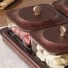 Set of 4 Plastic Imitated Wood Divided Dried Fruit Tray with Lids Appetizer Serving Tray for Party Candy Jars Cookies Nuts