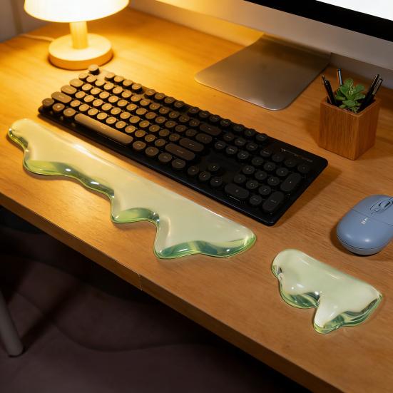 2 ks Sada gelových opěrek zápěstí Průhledná podložka pod zápěstí pro klávesnici s opěrkou zápěstí pro myš Ergonometrická podložka pro podporu zápěstí ruky pro počítačový notebook Kancelář Hraní