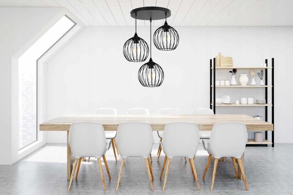 HANGING WIRE LAMP BLACK LOFT LED CHANDELIER