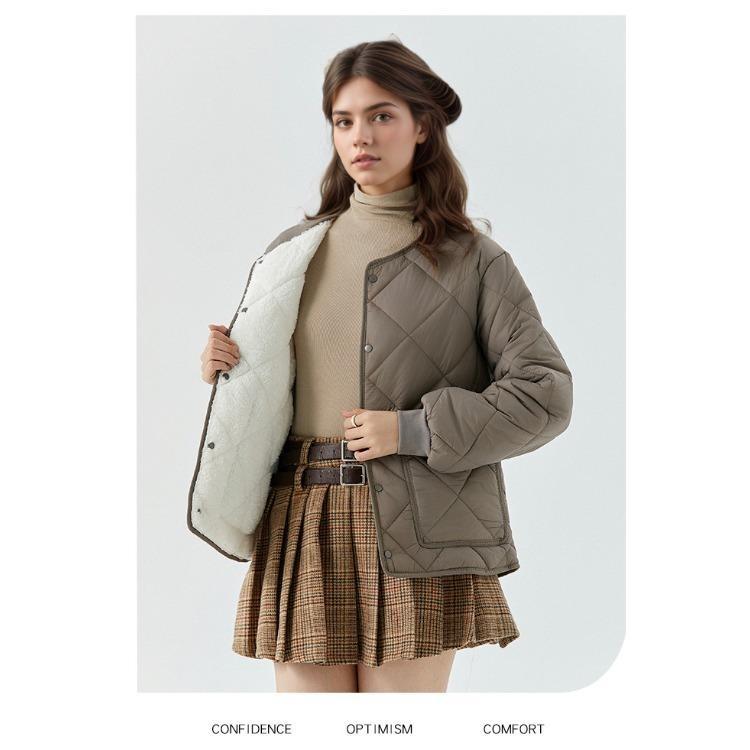 Fashionable Plus Size Women Winter Jacket Warm Thickened Versatile Lightweight Long Sleeve Comfortable Elegant