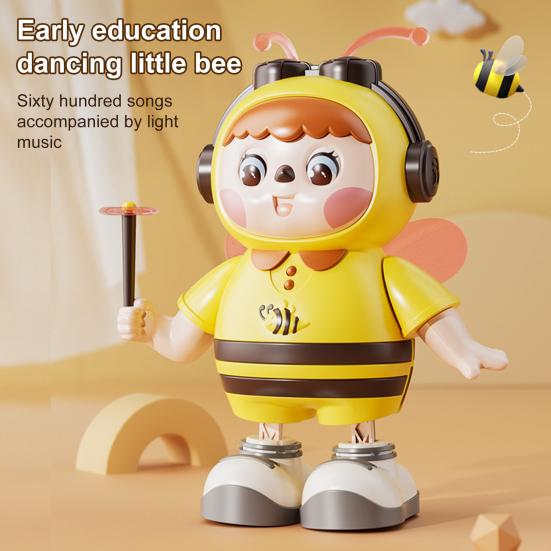 Electric Singing Dancing Bee Toy with LED Light Music Kids Walking Bee