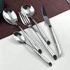 Stainless Steel Spoon and Fork Set, Diagonal Handle, Light Luxury Steak Knife, Spoon Set, 14Pcs