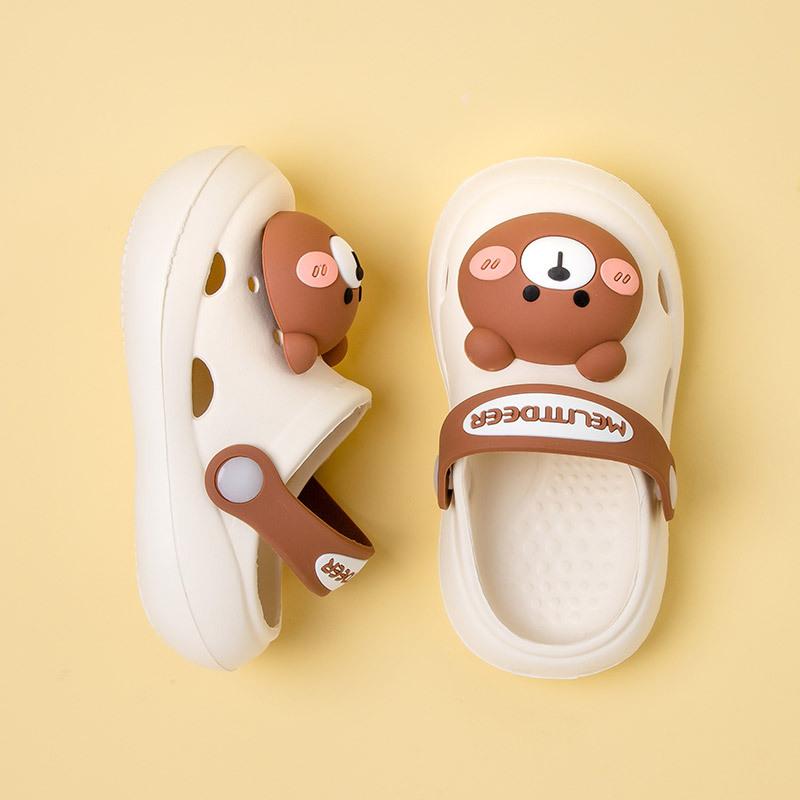 Cute Cartoon Shoes - Boys  and Girls  Soft-soled Flip-flops 130 бежевый