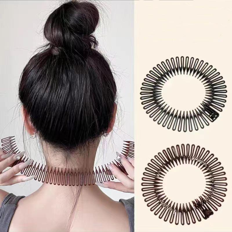 Plastic Full Circle Stretch Flexible Comb Women Girls Teeth Hair Accessories For Travel Makeup Bath For Swimming