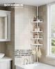 SONGMICS Shampoo Bathroom Tension Corner Height 4 Tension Height BCB001A Rack, Storage, Rack, Rack, Adjustable, Bath, Tier, Rod, 85-305cm, White,