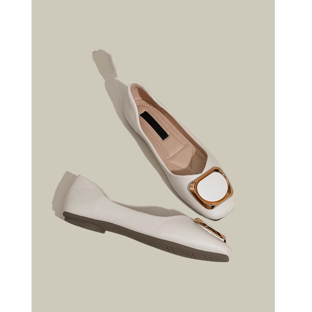 Doudou Shoes 2025 New Female Soft-soled Comfortable Lazy Shallow Mouth Flat-soled Single Shoes Retro Fairy Grandma Spring and Autumn