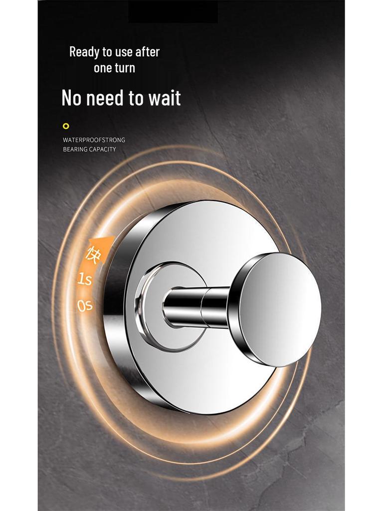 304 Stainless Steel Rotating Suction Cup Hook – Strong, No-Drill, Load-Bearing Hook for Kitchen, Bathroom, and Toilet.