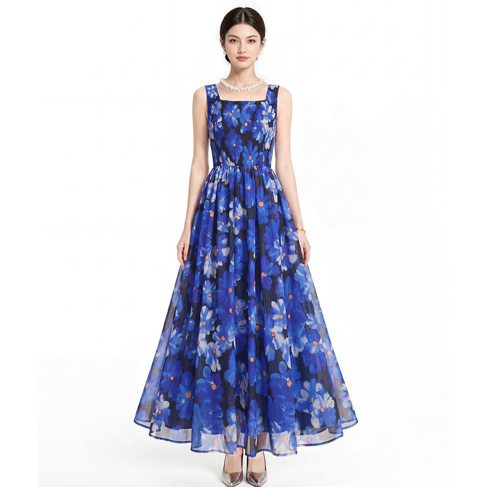 Sexy Clothes Floral Print Sleeveless Maxi Dresses for Women 2026 Club Birthday Party Elegant Big Swing Long Dresses