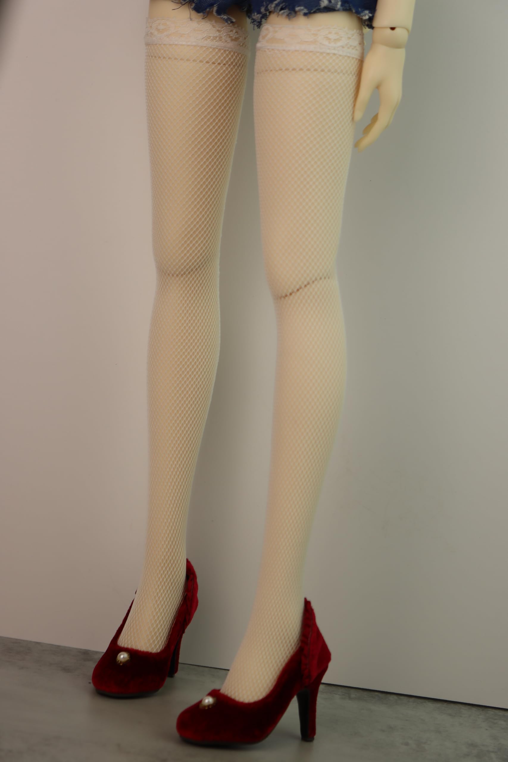 

HAMRETHYPPZ 13 14 16 Набор детской одежды для BJD, Детская одежда для BJD Кукла BJD Сетчатые тонкие чулки с ромбами, Белые чулки, Сексуальные чулки (Глава