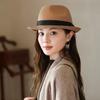Wind Spring Autumn Winter Imitation Felt Big Brim Hat British Retro Woolen Top Hat Men and Women Travel Panama Jazz Hat