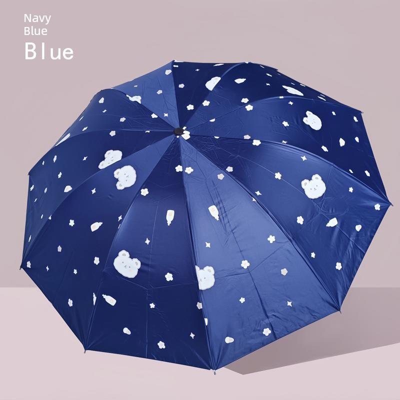 Manual Large Folding Umbrella for Female Students, Dual-Purpose Sun and Rain Umbrella, Sun Protection Umbrella