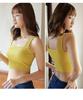 Women's Cotton Strap Tank Top with Built-in Chest Pads - Crop Top Bandeau Base Layer