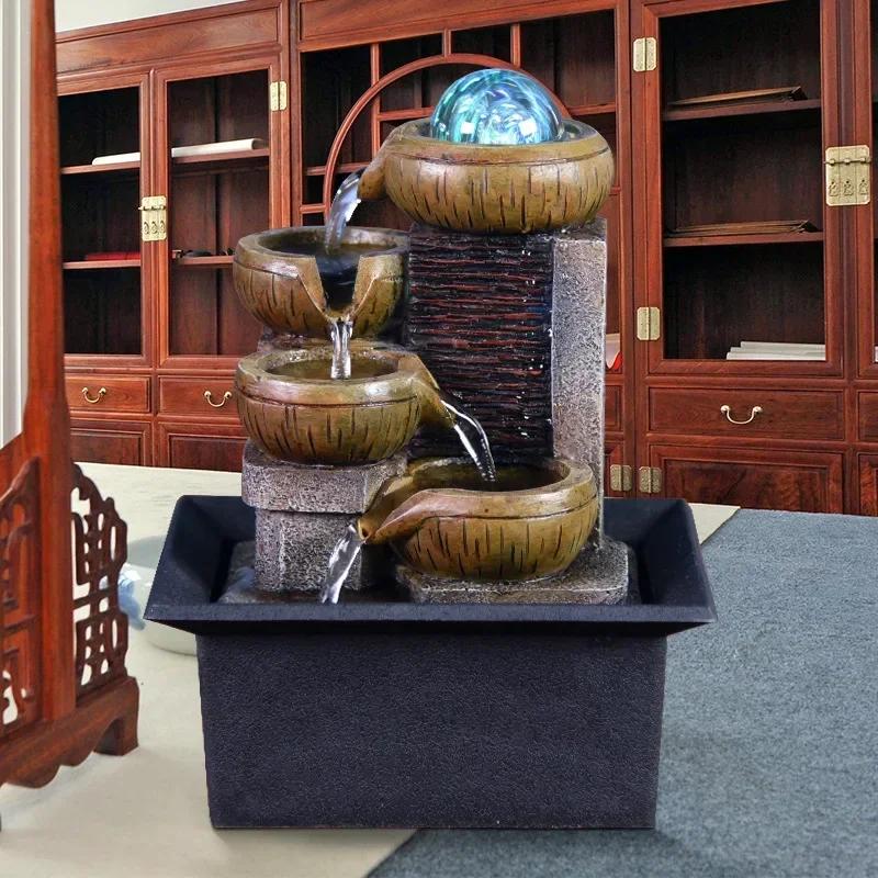 Gifts Desktop Water Kit Waterfall Fountain Portable Tabletop Soothing Relaxation Lucky Fengshui Zen Meditation Home BZ4LDQ