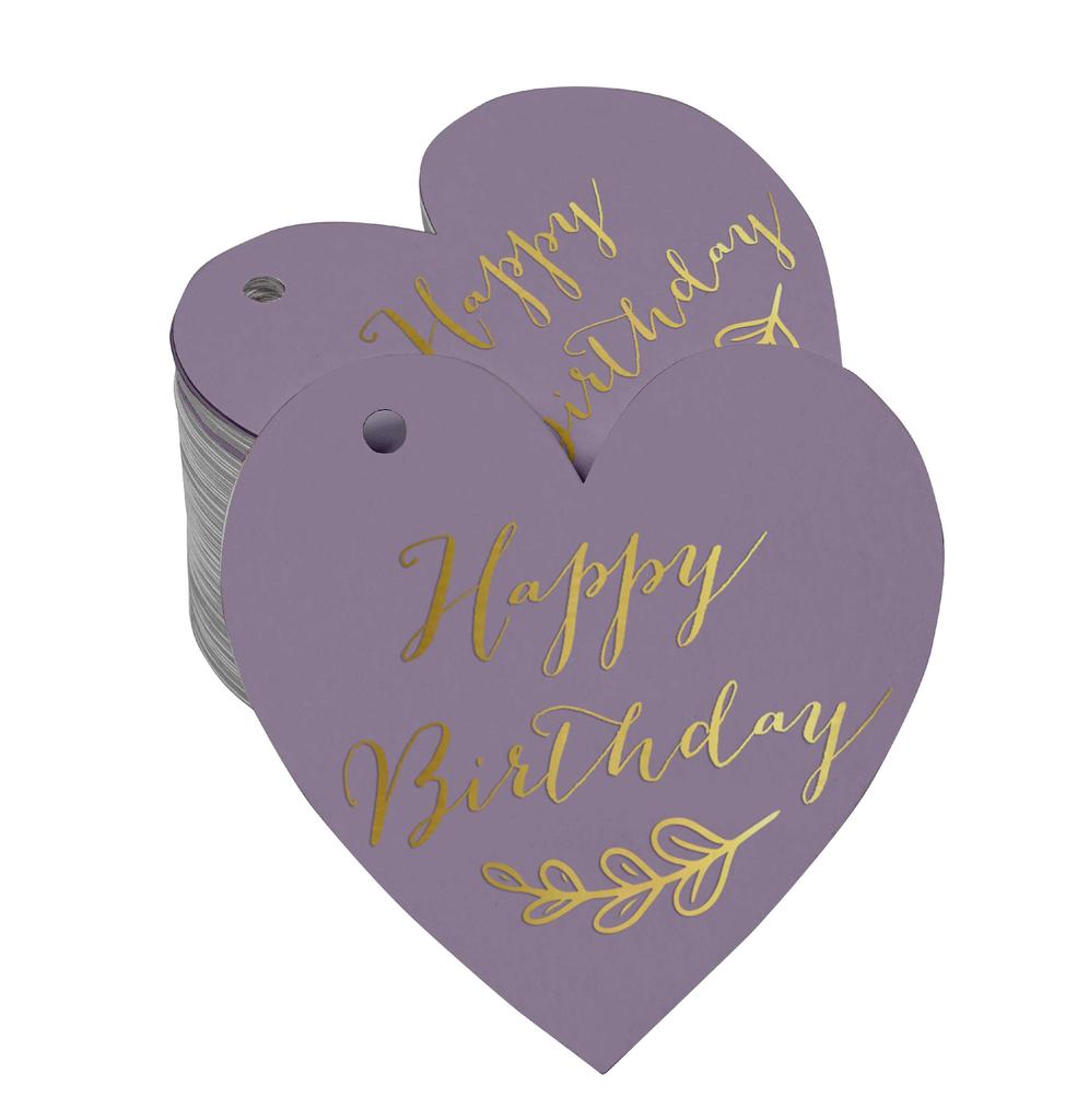 Inkdotpot Happy Birthday Bottle Tag Real Silver Foil Favor Hang Tag 100 Pack