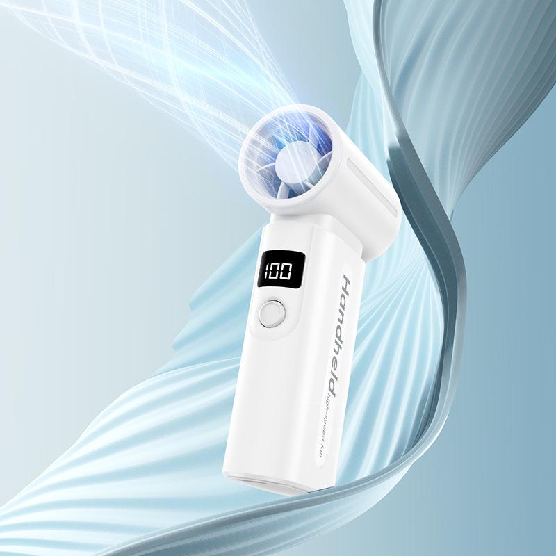 100-Speed Portable USB Turbine Fan with Digital Display and Stepless Speed Adjustment 36.5*52*122 mm