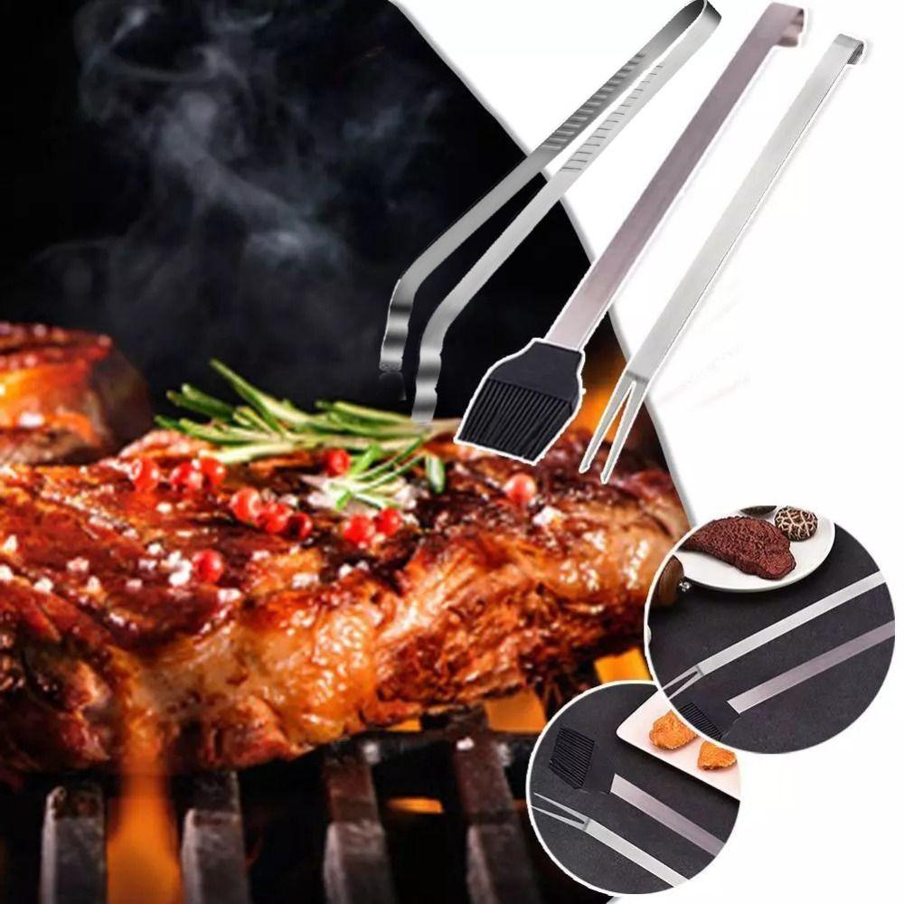 

BBQ Brush BBQ Fork Barbecue Sausage Flip Pliers Extended Bread Clip Convenient BBQ Tong