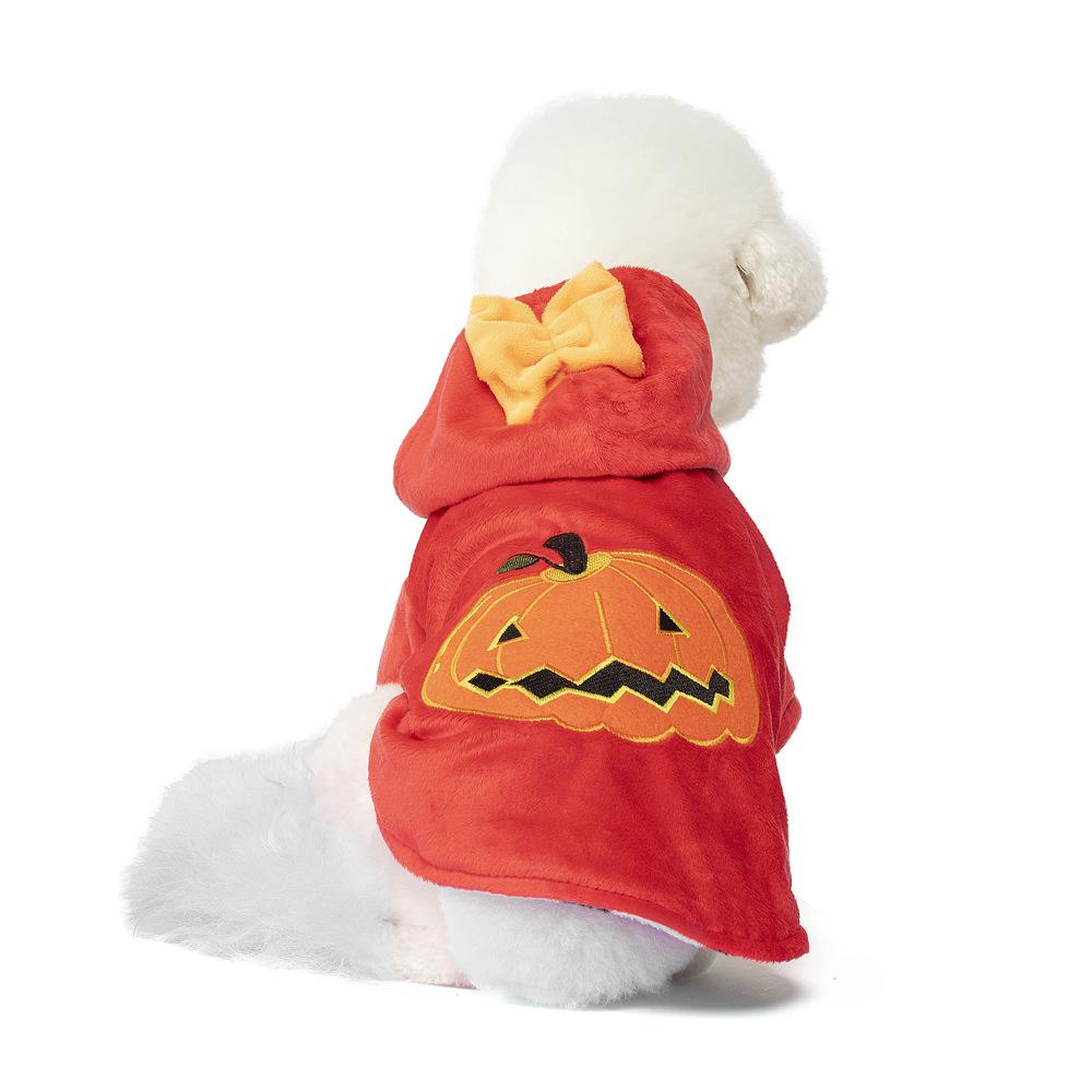 New Pet Clothes Halloween Puppy Pumpkin Clothes Cat Autumn & Winter Coat Suitable For Small And Medium-Sized Pets.