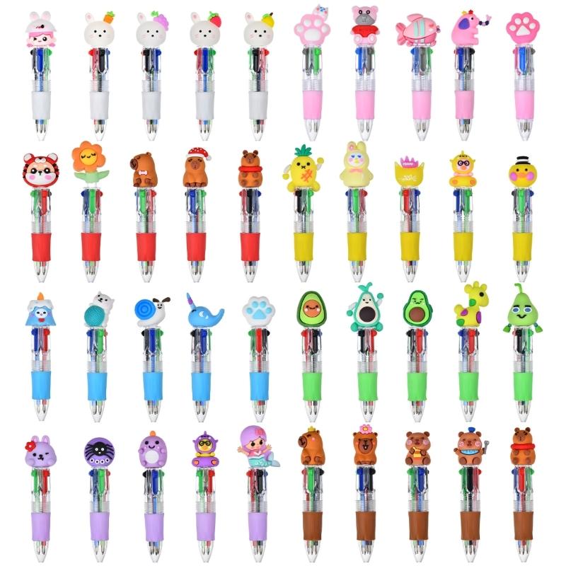 Multicolored Ballpoint Pen 4-Color-in-1 Writing Pens Retractable Ballpoint Pens for Note Taking Journaling
