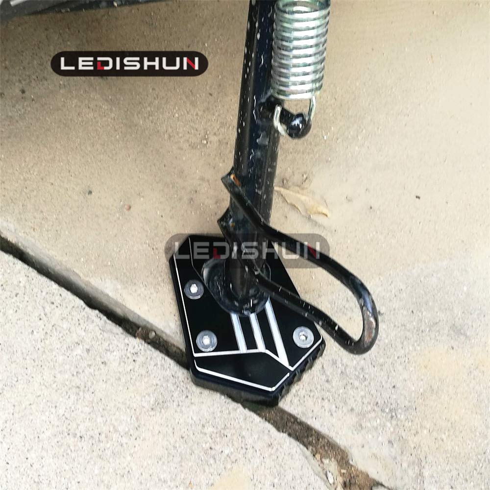 LEDISHUN Kickstand Side Stand Stand Stand Plate Extension Aluminum Compatible Honda CB150R CBR250R CB300F