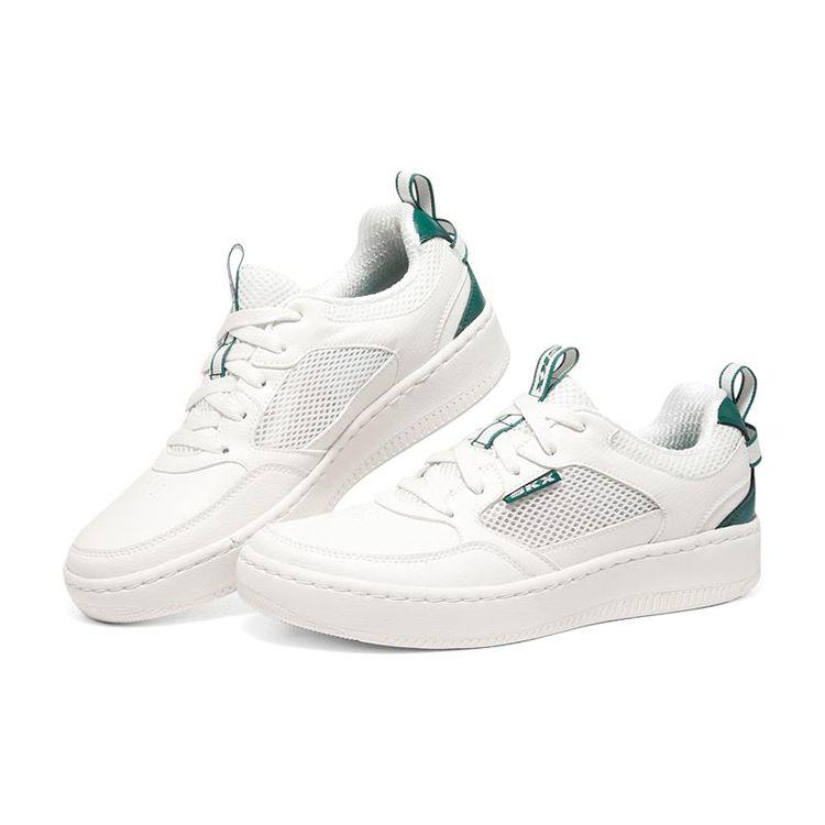 Skechers Sport Court 92 Fabric Leather Lace-Up Fashion Low-Top Sneakers Men Sneakers White Green 894142-NTGR