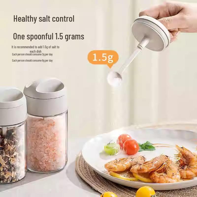 Oferta ograniczona czasowo: Zestaw słoiczków na przyprawy z pokrywką z wbudowaną łyżeczką - Dozownik przypraw kuchennych