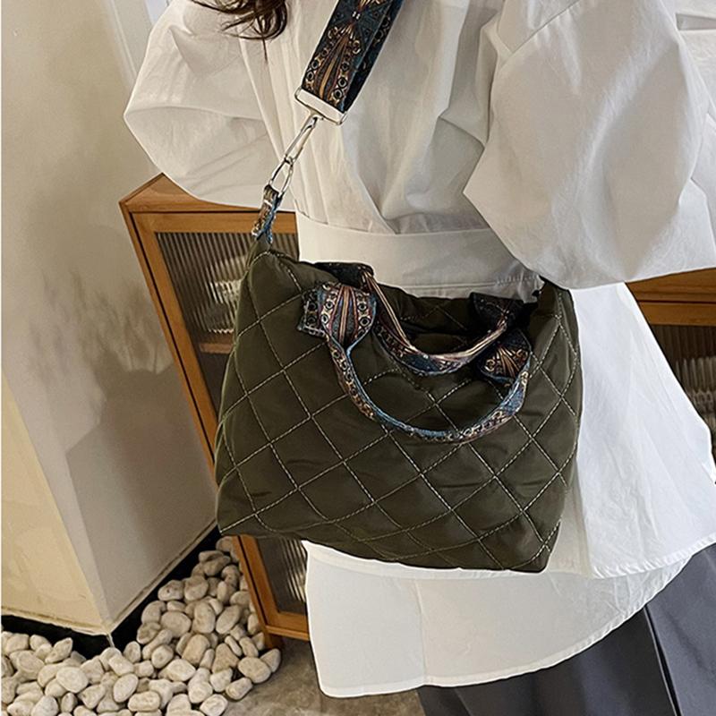 Prošívaná kabelka s horním uchem, kabelka přes rameno, velkokapacitní, kosočtvercový vzor, jednobarevná, vintage crossbody kabelka pro ženy do práce