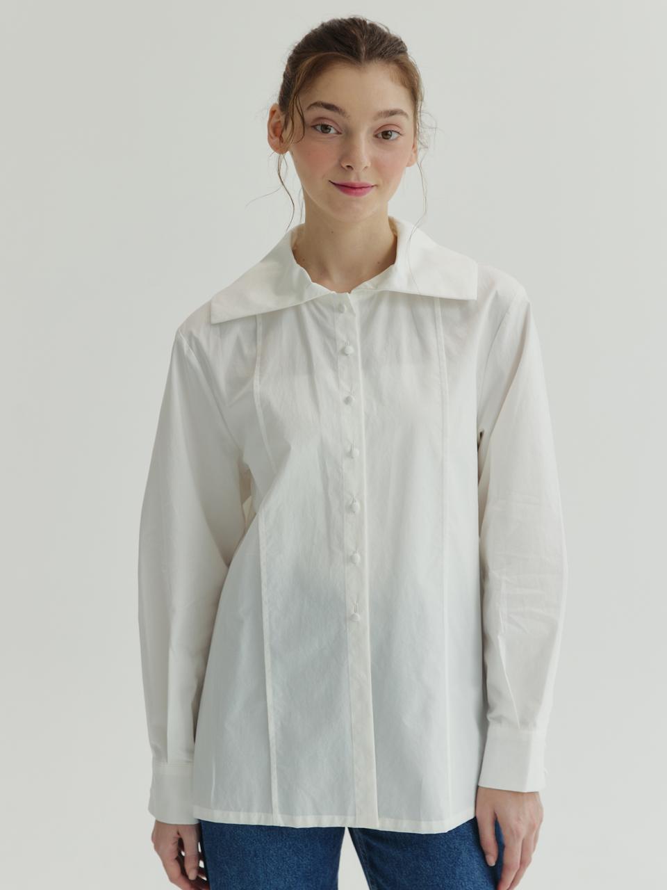 Royal Decaside Stand Collar Shirt Blouse White/Free