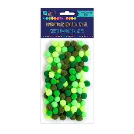 Polyester Pompoms Mix Green 120 Pcs