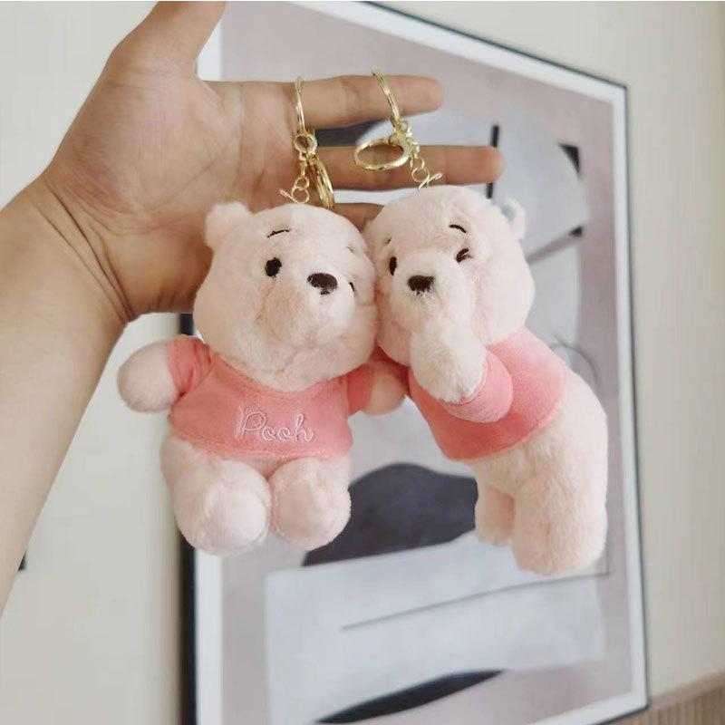 Bear Adorable Pink Plush Keychain Soft And Cuddly Toy Accessory For Backpacks
