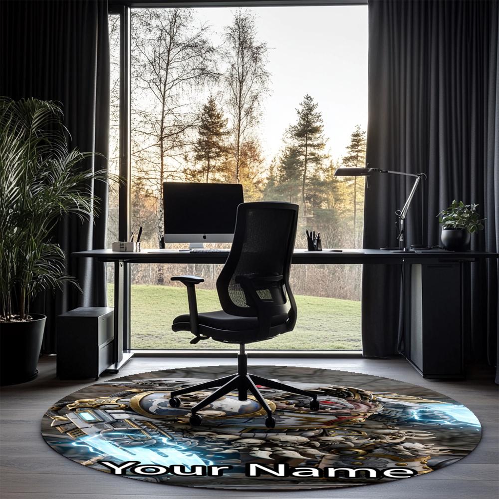 Custom Name Total War Warhammer Printed Round Rug Carpet Chair Rug Area Rug Entryway Doormats,for Office Chair Living Room Bedroom Kitchen Room.